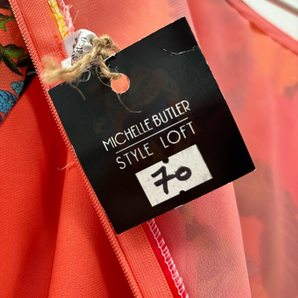 Vintage Peach Floral Dress/Top - Picture 9 of 10